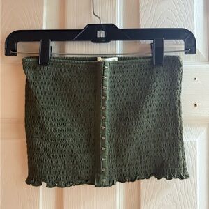 Green Smocked tube top Never worn